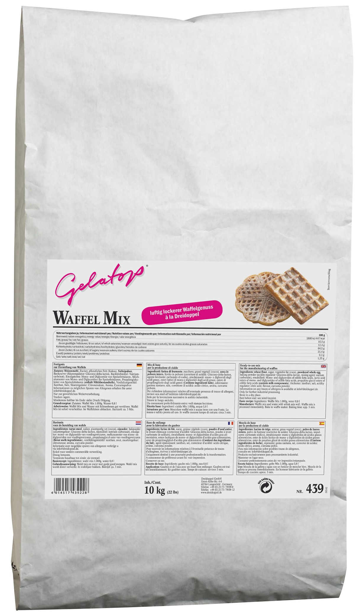 Dreidoppel Backgrund Waffelmix 10kg
