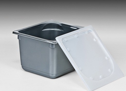 Eisschale Eisbehälter Edelstahl-Optik 2,5L