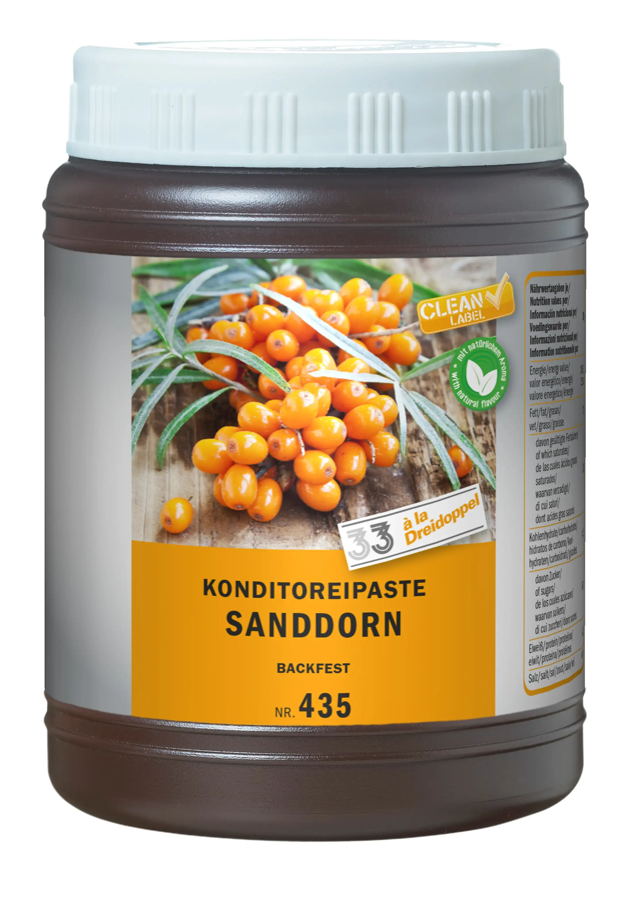 Dreidoppel Konditoreipaste Sanddorn 1kg