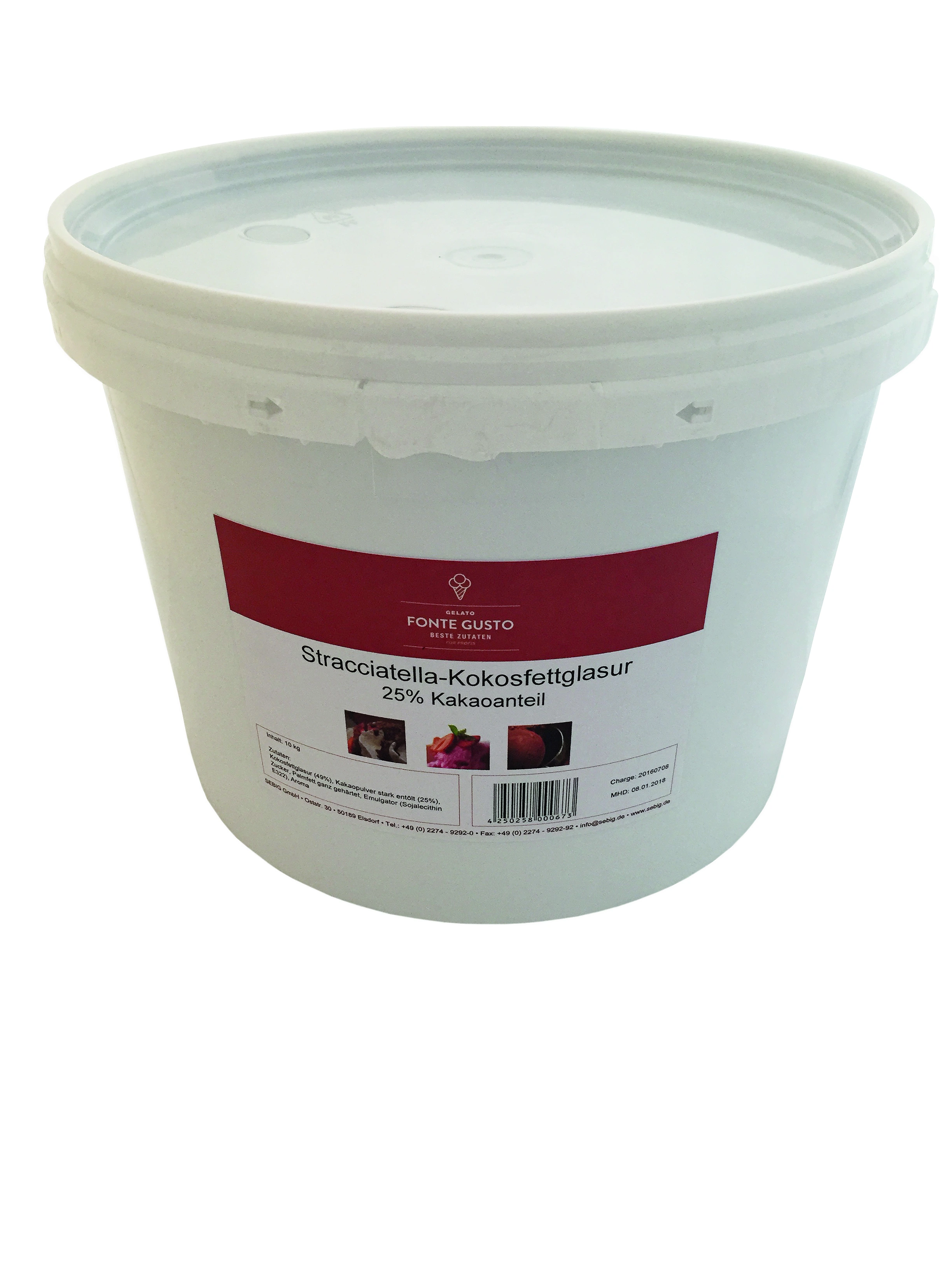 Kokosfett-Kakaoglasur Stracciatella 10kg