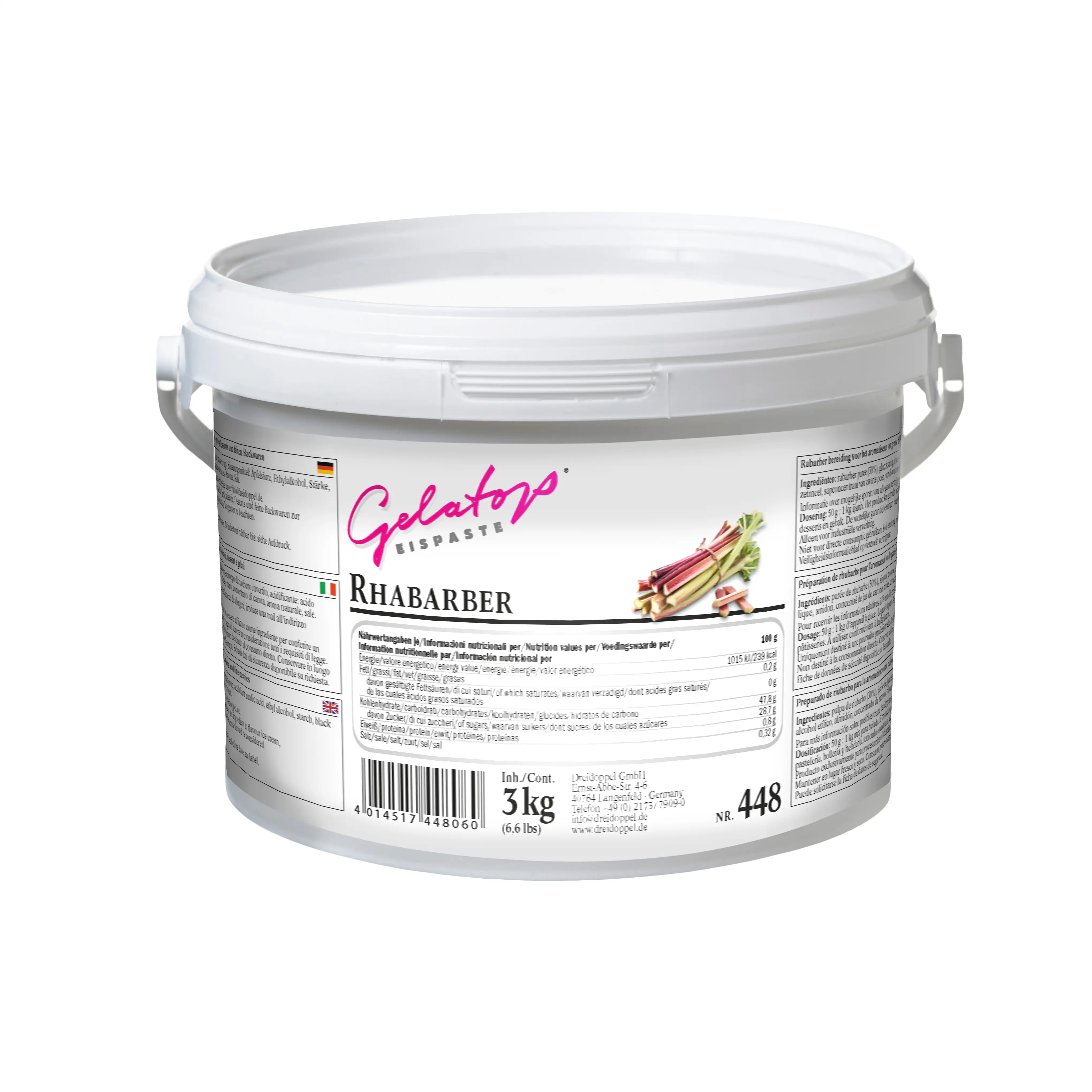 Dreidoppel Fruchtpaste Rhabarber 3kg