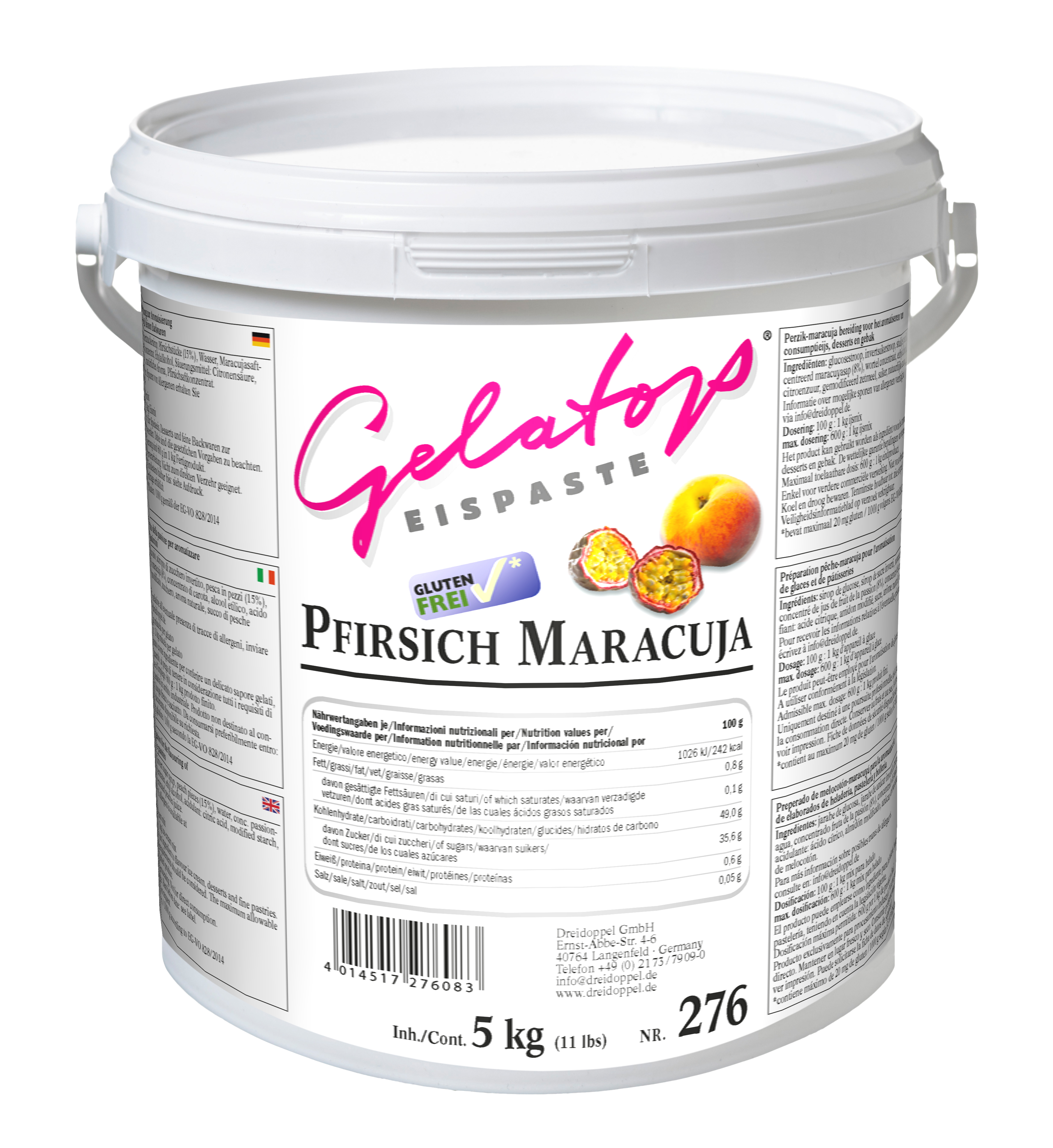 Dreidoppel Fruchtpaste Pfirsich-Maracuja 5 kg