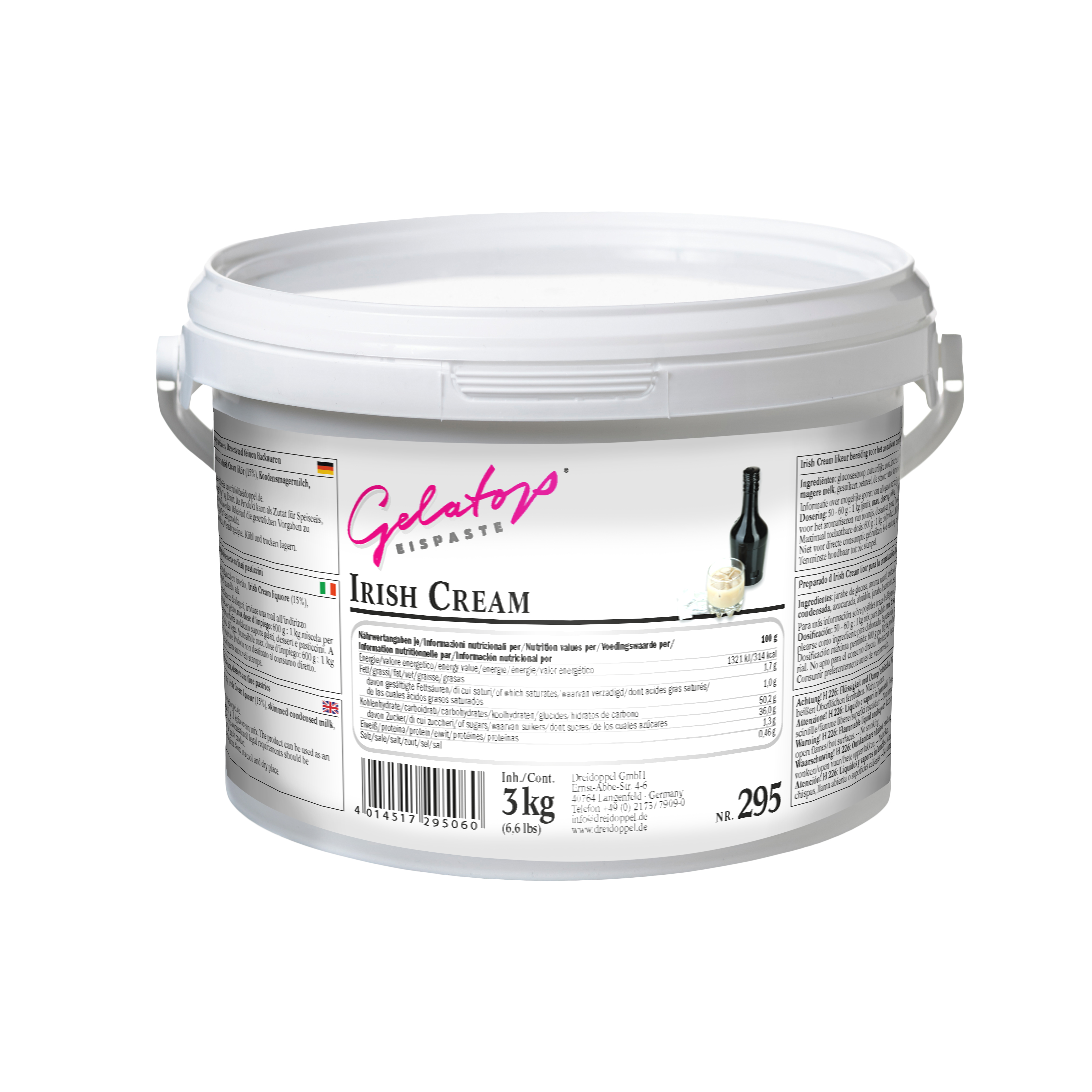 Dreidoppel Gelatop Eispaste Irish Cream 3kg