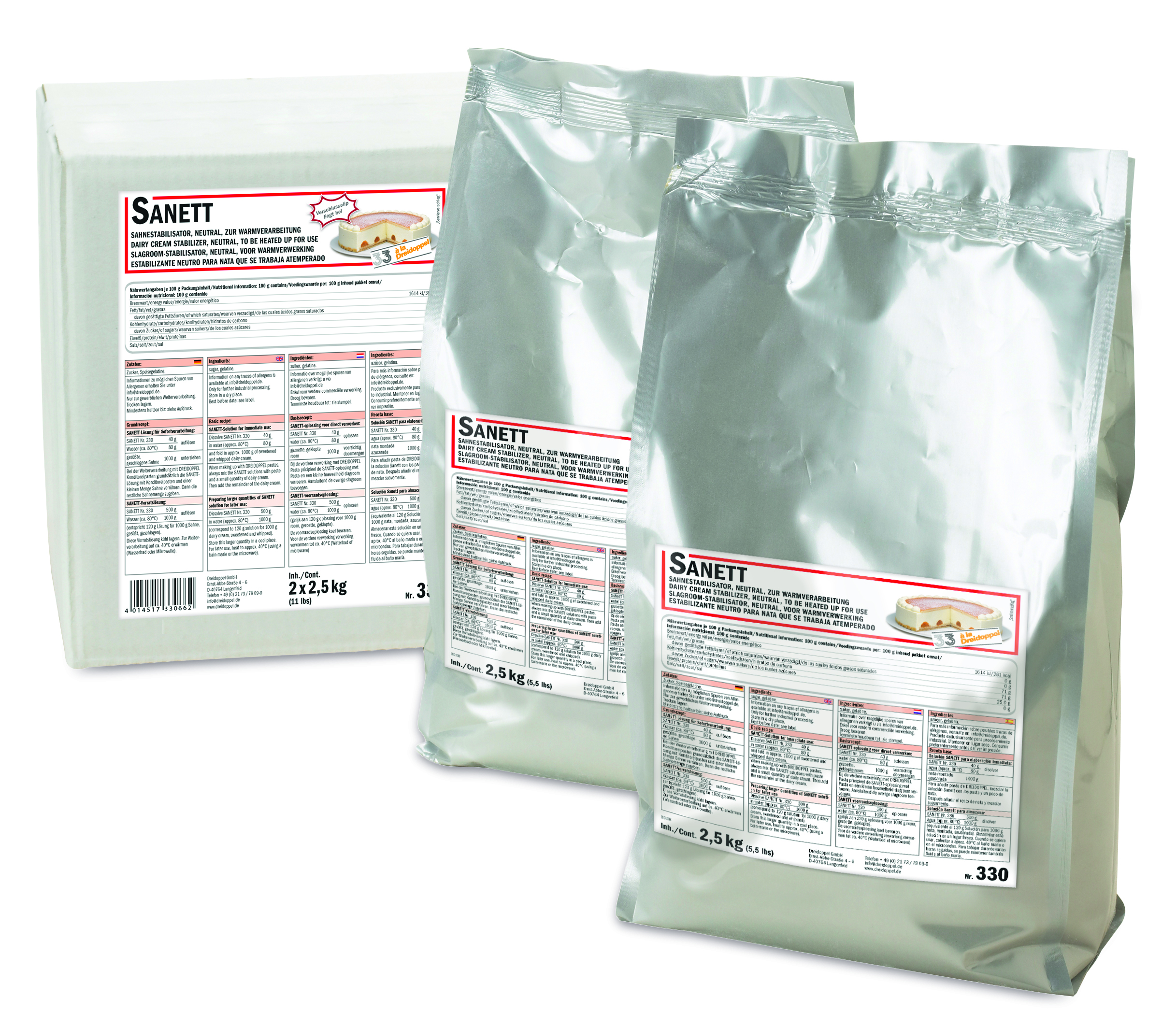 Dreidoppel Sahnestand Sanett 2x2,5kg