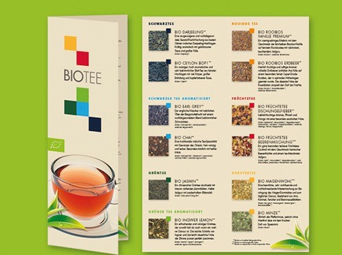 Bio-Tee Menukarten - Tischkarten
