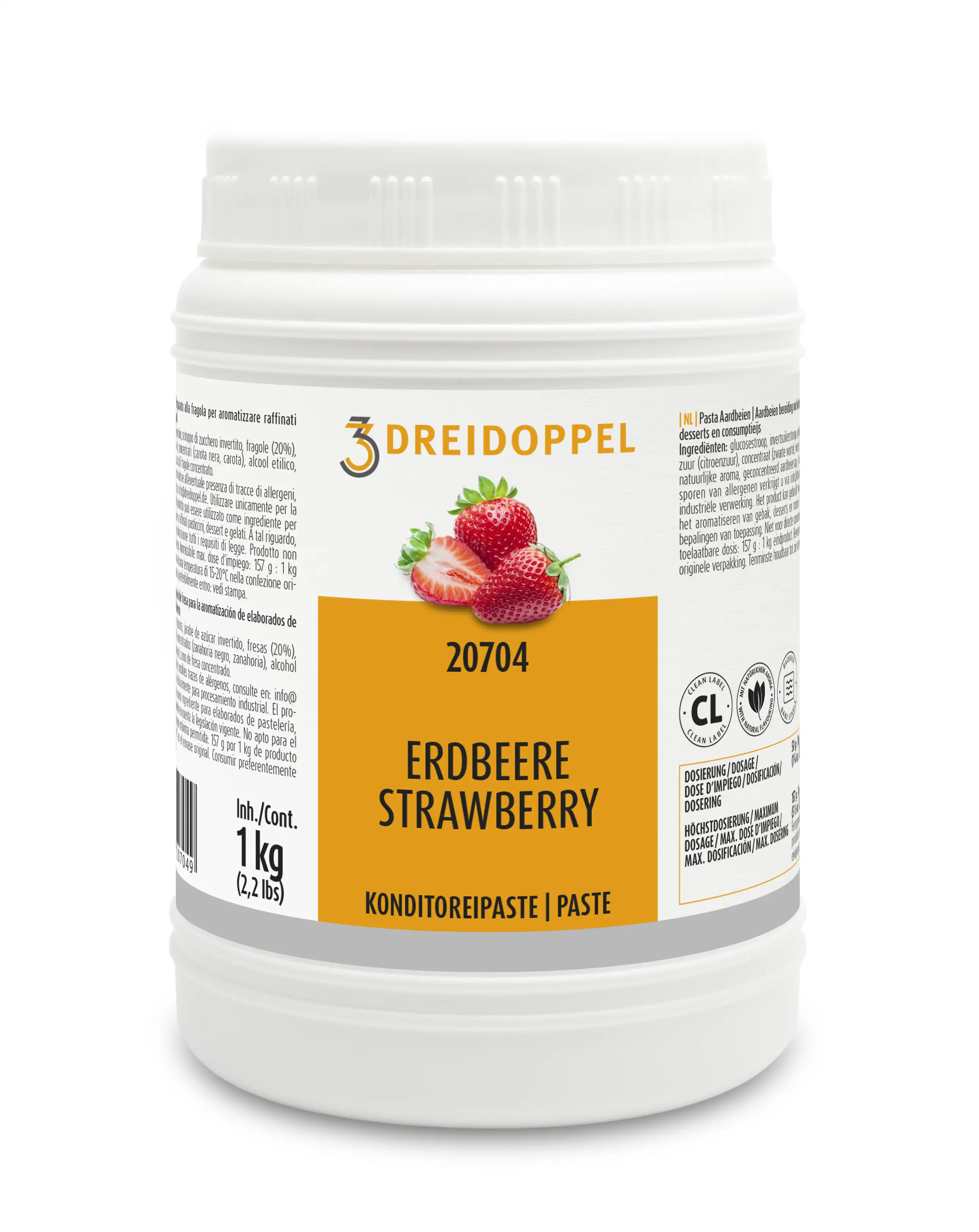 Dreidoppel Konditoreipaste Erdbeere 1kg